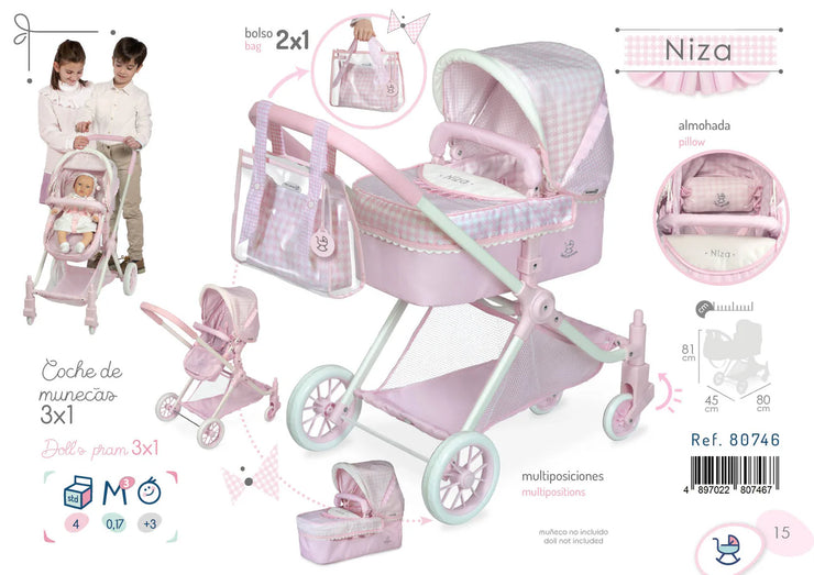 3x1 doll pram 80746