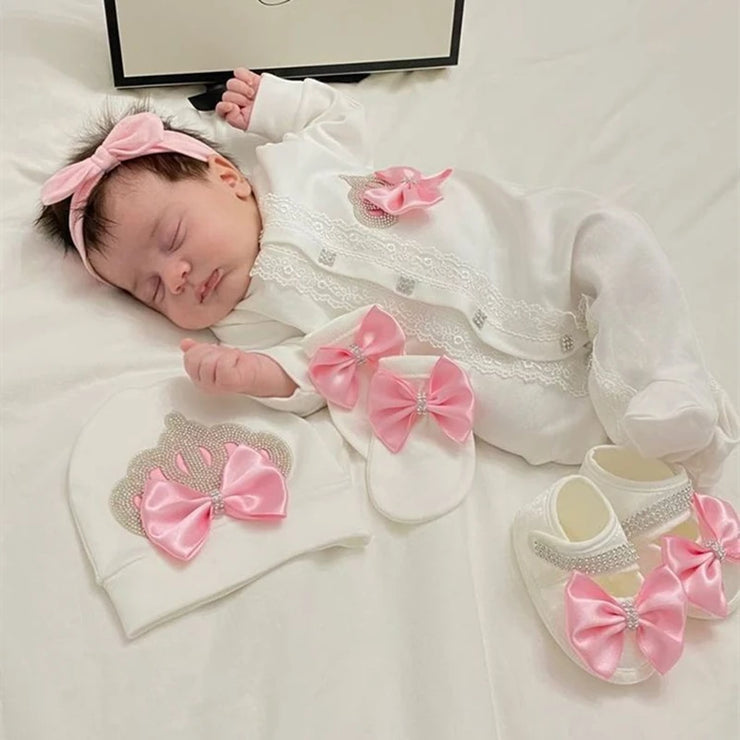 4pcs crown sleepsuit set